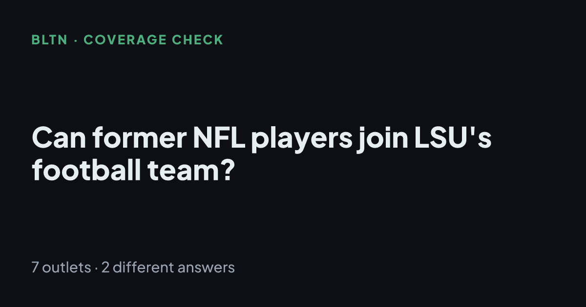 Can former NFL players join LSU's football team?