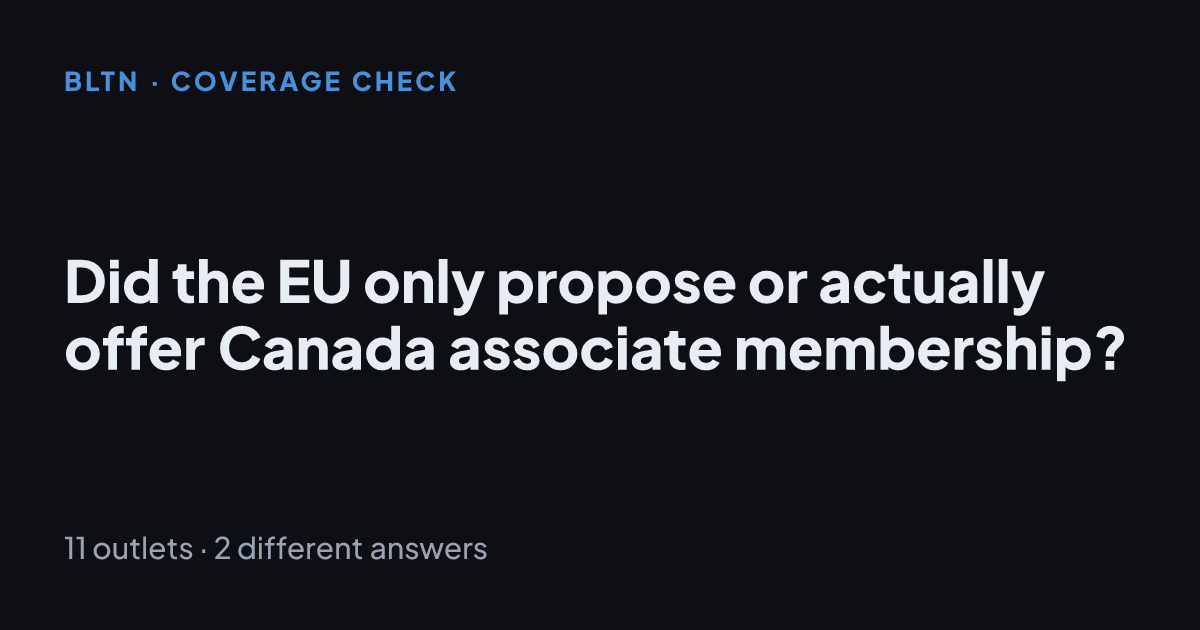 Did the EU only propose or actually offer Canada associate membership?