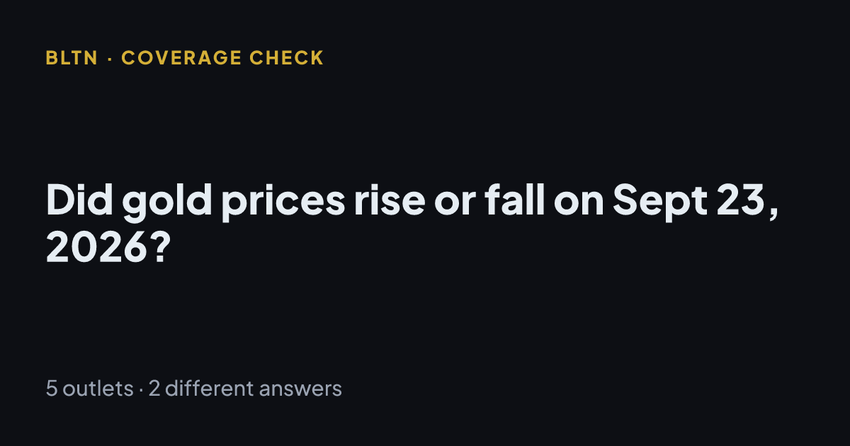 Did gold prices rise or fall on Sept 23, 2026?