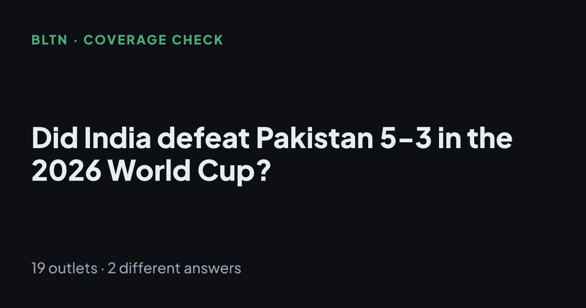 Did India defeat Pakistan 5-3 in the 2026 World Cup?
