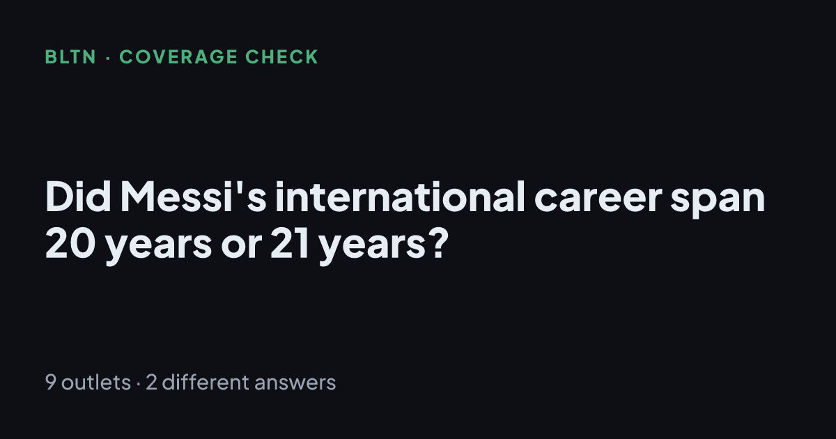 Did Messi's international career span 20 years or 21 years?
