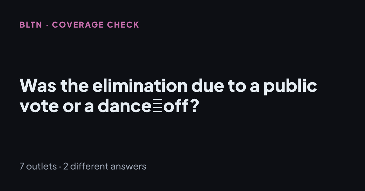 Was the elimination due to a public vote or a dance‑off?