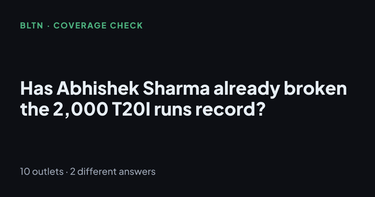 Has Abhishek Sharma already broken the 2,000 T20I runs record?