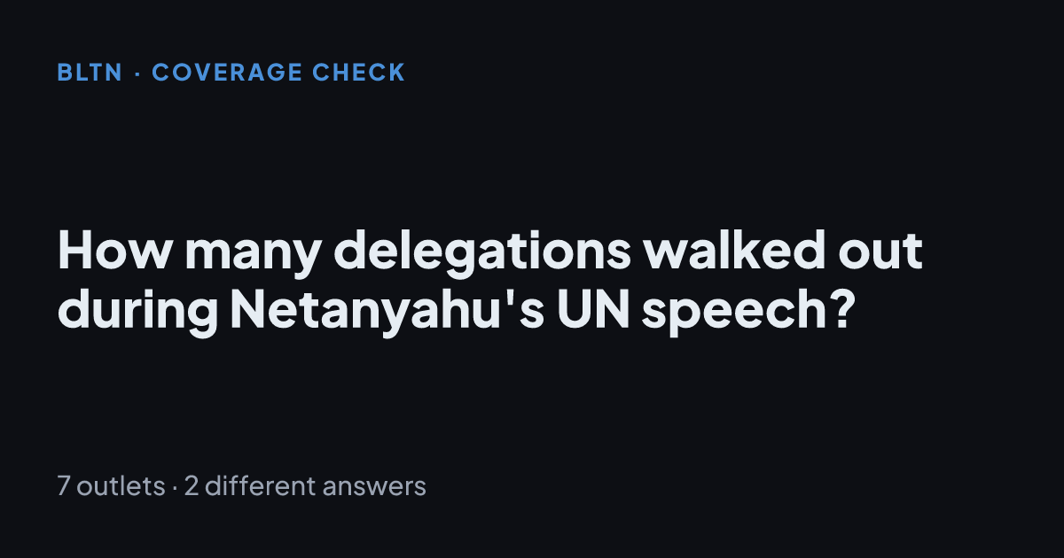 How many delegations walked out during Netanyahu's UN speech?