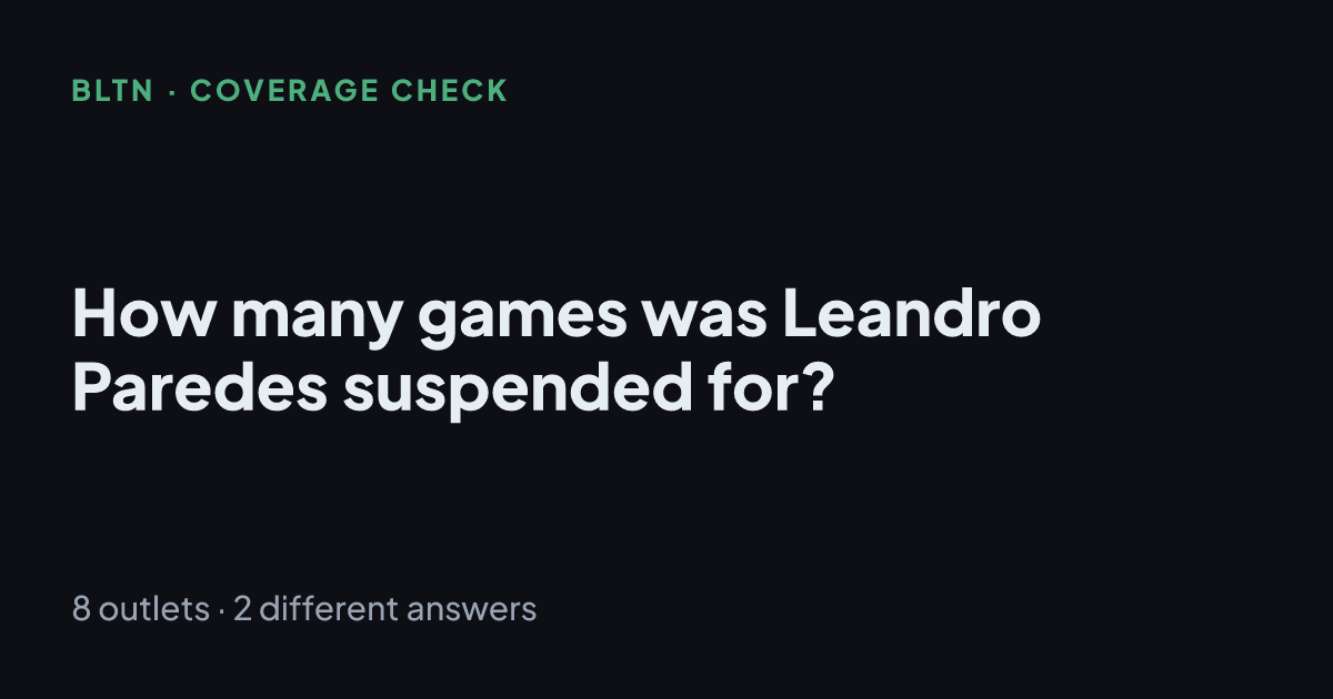 How many games was Leandro Paredes suspended for?