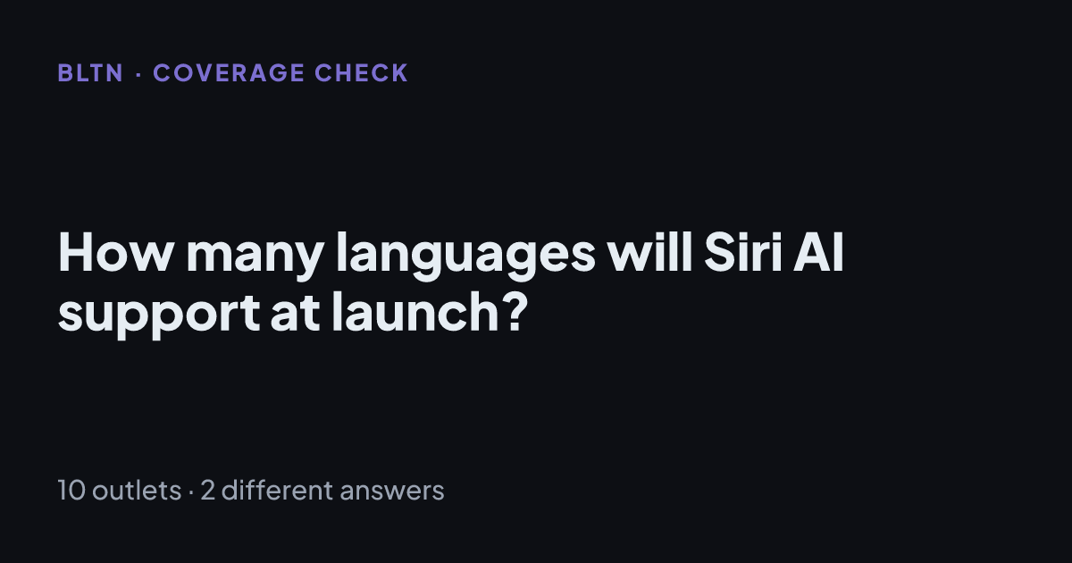 How many languages will Siri AI support at launch?