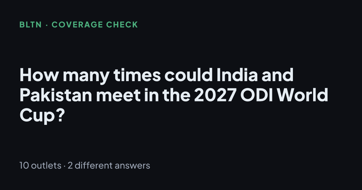 How many times could India and Pakistan meet in the 2027 ODI World Cup?