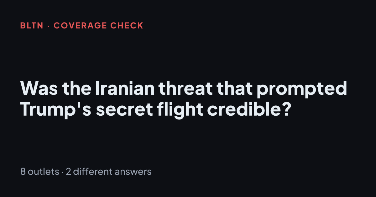 Was the Iranian threat that prompted Trump's secret flight credible?