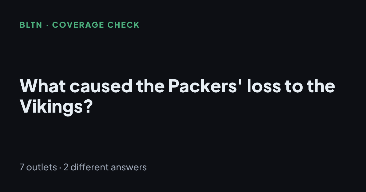 What caused the Packers' loss to the Vikings?