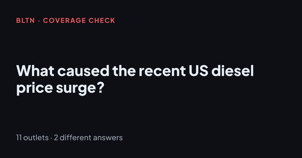 What caused the recent US diesel price surge?