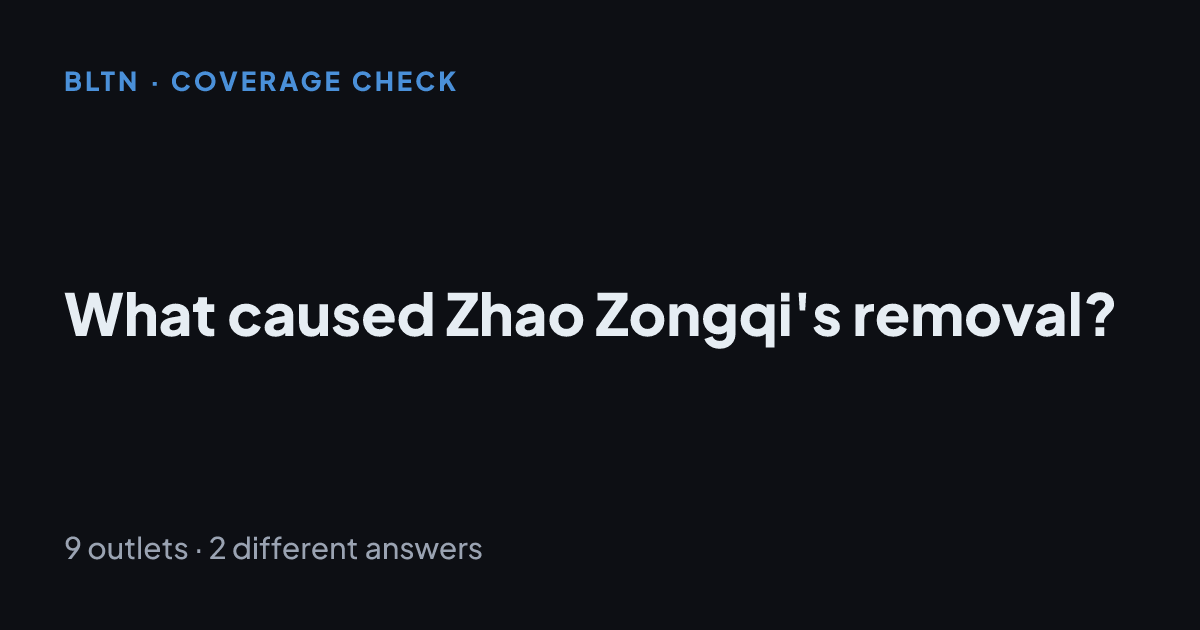 What caused Zhao Zongqi's removal?