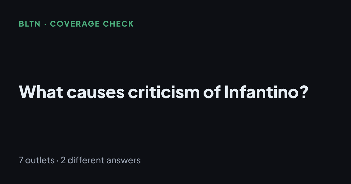 What causes criticism of Infantino?