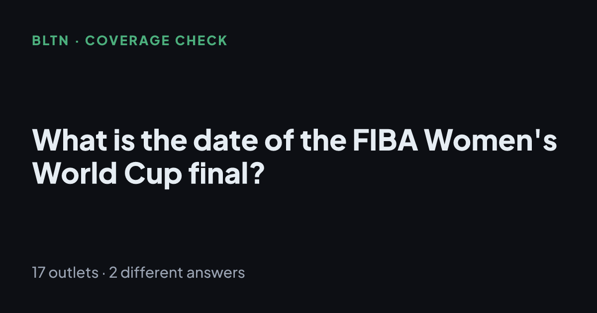 What is the date of the FIBA Women's World Cup final?
