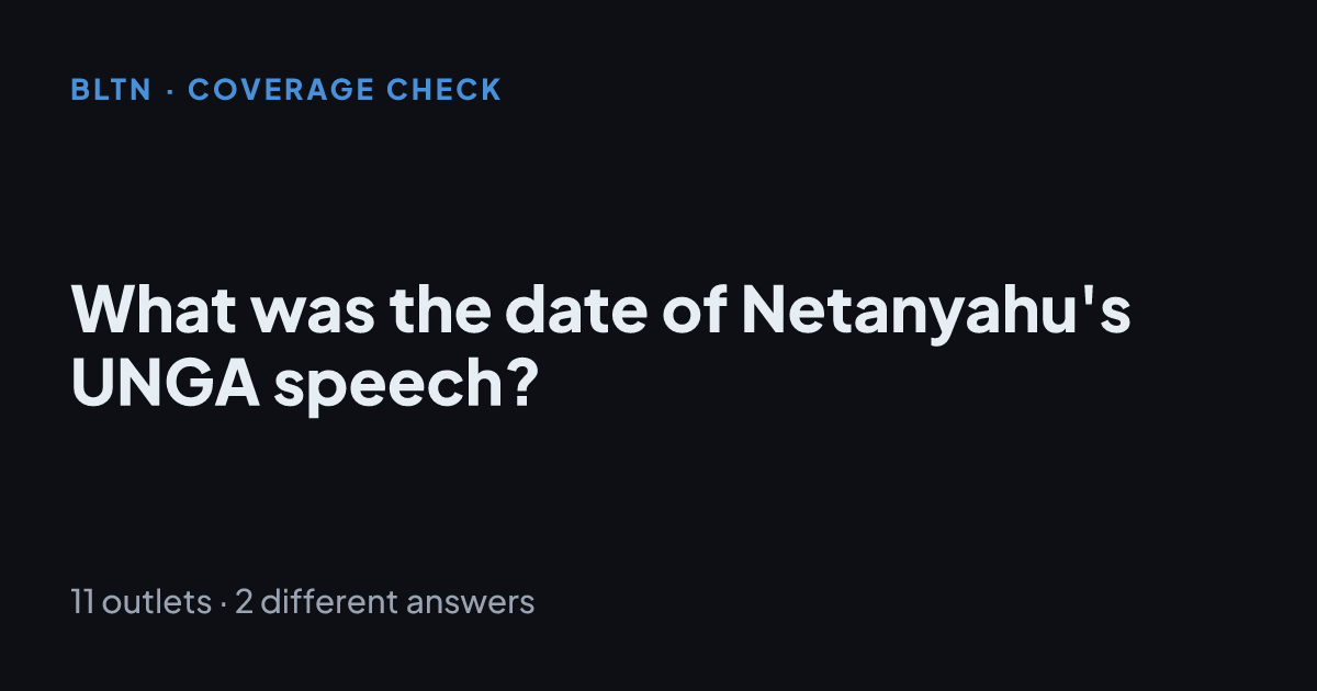 What was the date of Netanyahu's UNGA speech?