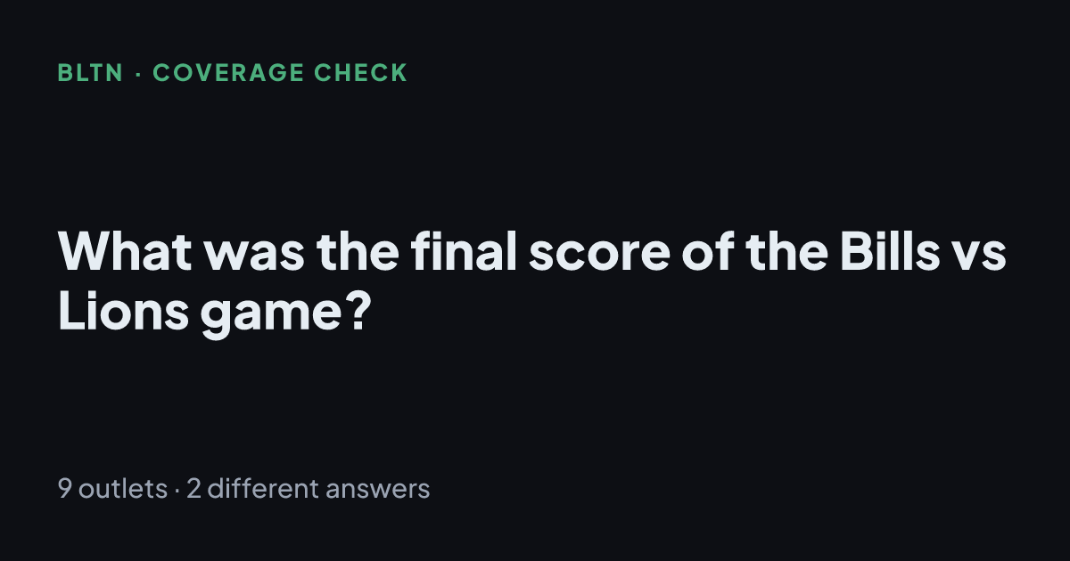 What was the final score of the Bills vs Lions game?