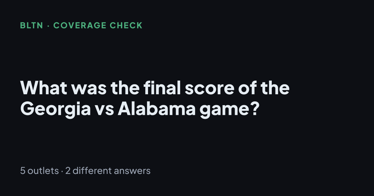 What was the final score of the Georgia vs Alabama game?