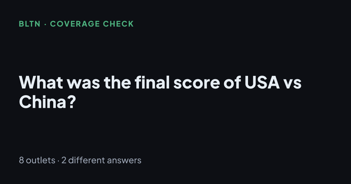 What was the final score of USA vs China?