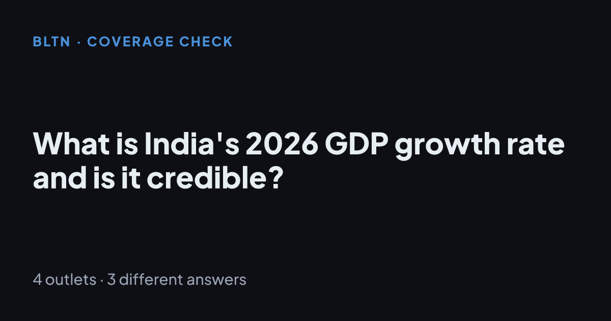 What is India's 2026 GDP growth rate and is it credible?