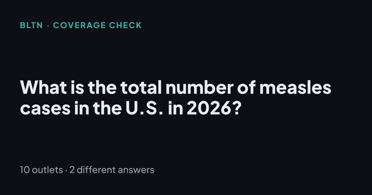 What is the total number of measles cases in the U.S. in 2026?