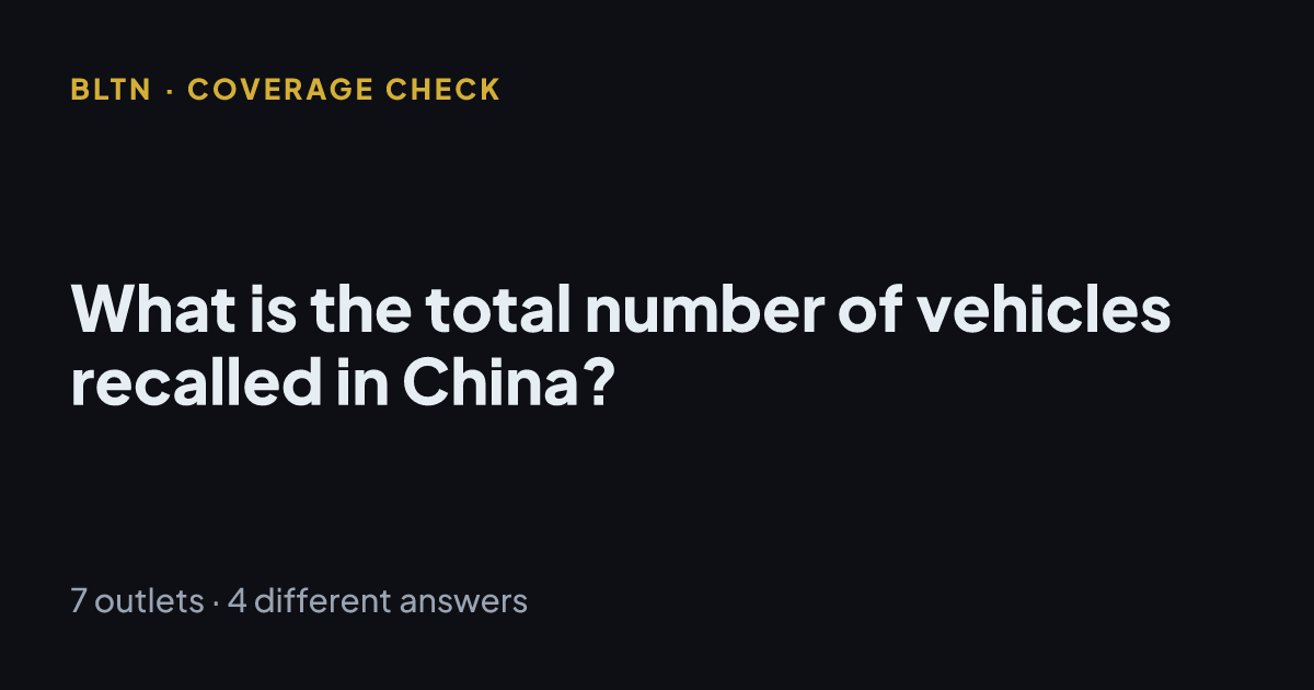 What is the total number of vehicles recalled in China?