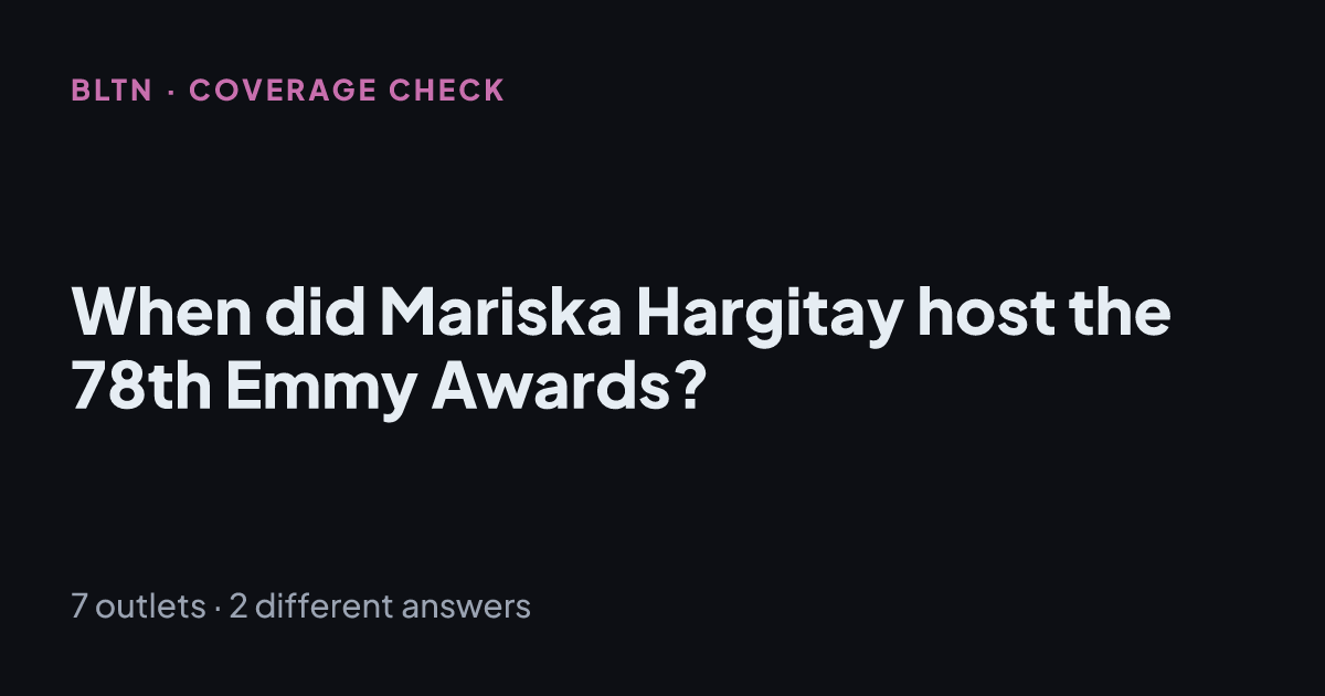 When did Mariska Hargitay host the 78th Emmy Awards?