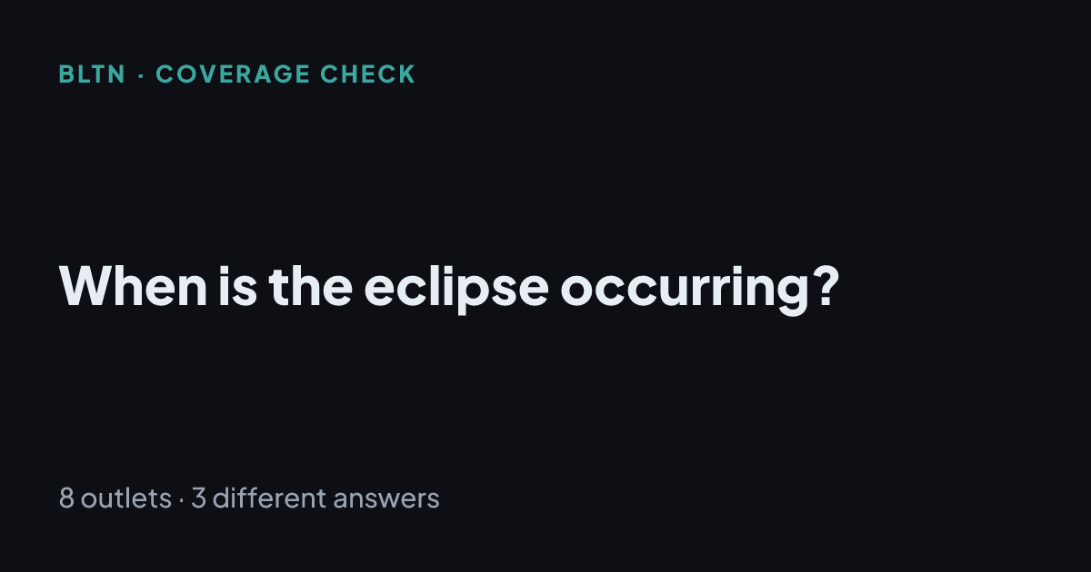 When is the eclipse occurring?