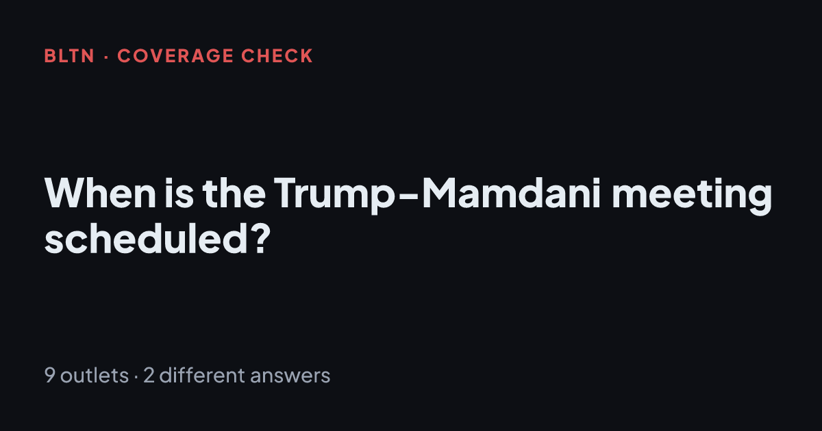 When is the Trump-Mamdani meeting scheduled?