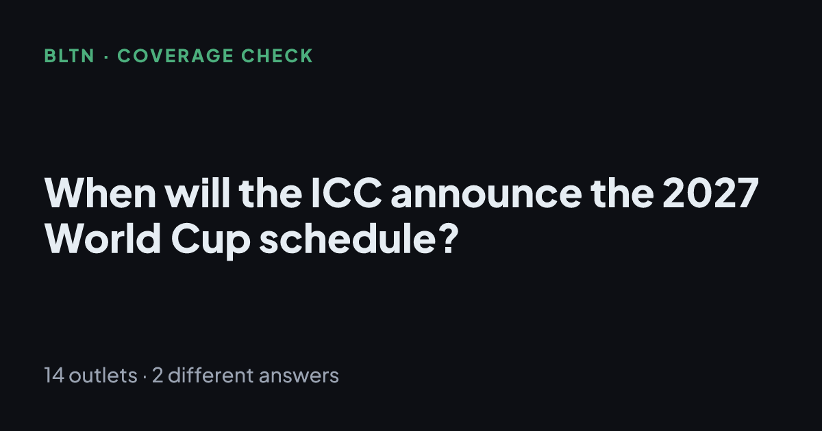 When will the ICC announce the 2027 World Cup schedule?