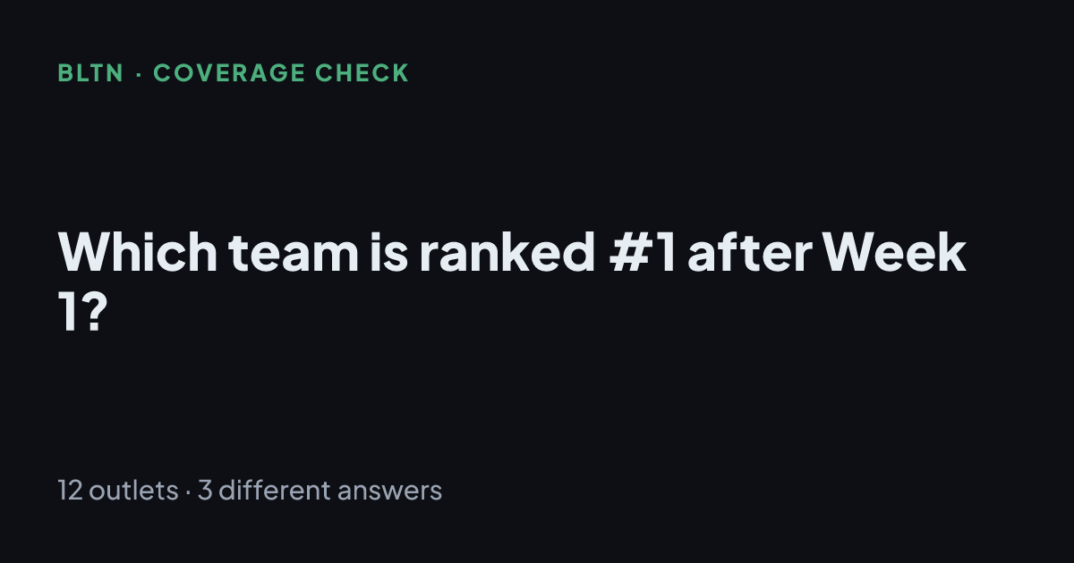 Which team is ranked #1 after Week 1?