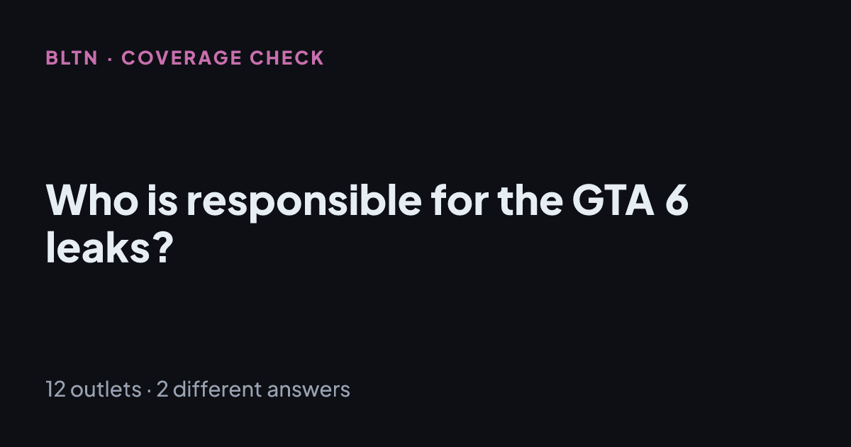 Who is responsible for the GTA 6 leaks?