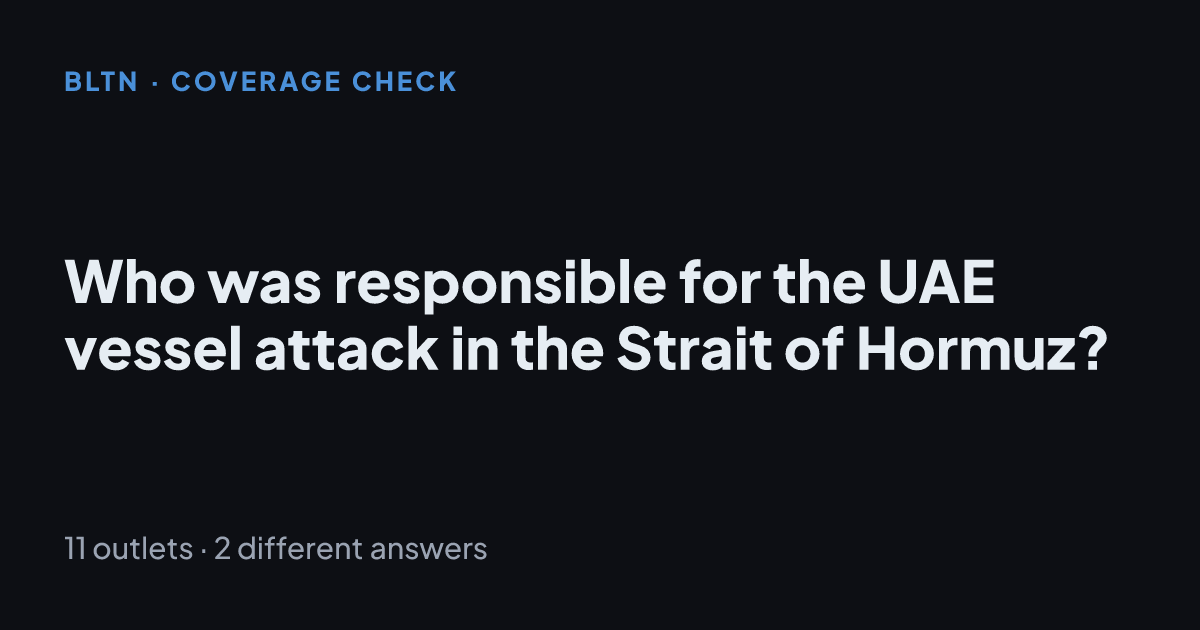 Who was responsible for the UAE vessel attack in the Strait of Hormuz?