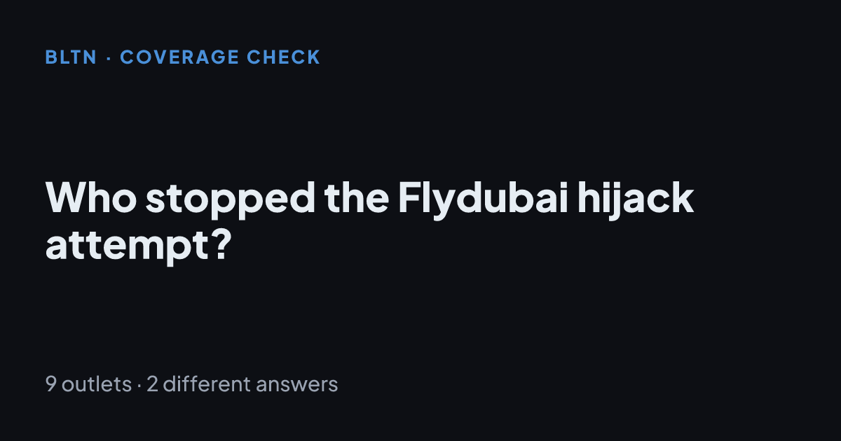 Who stopped the Flydubai hijack attempt?