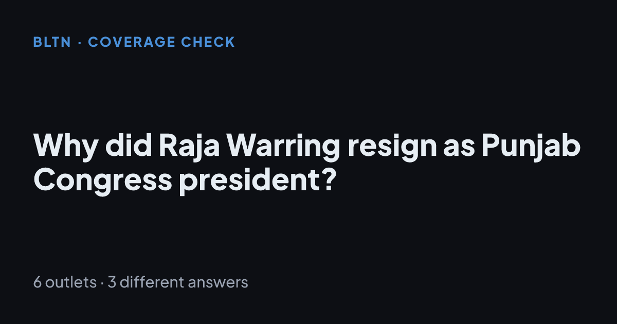 Why did Raja Warring resign as Punjab Congress president?