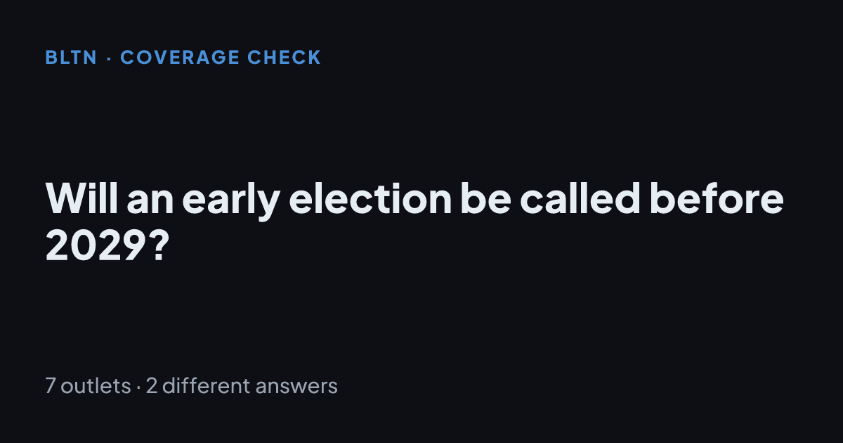 Will an early election be called before 2029?