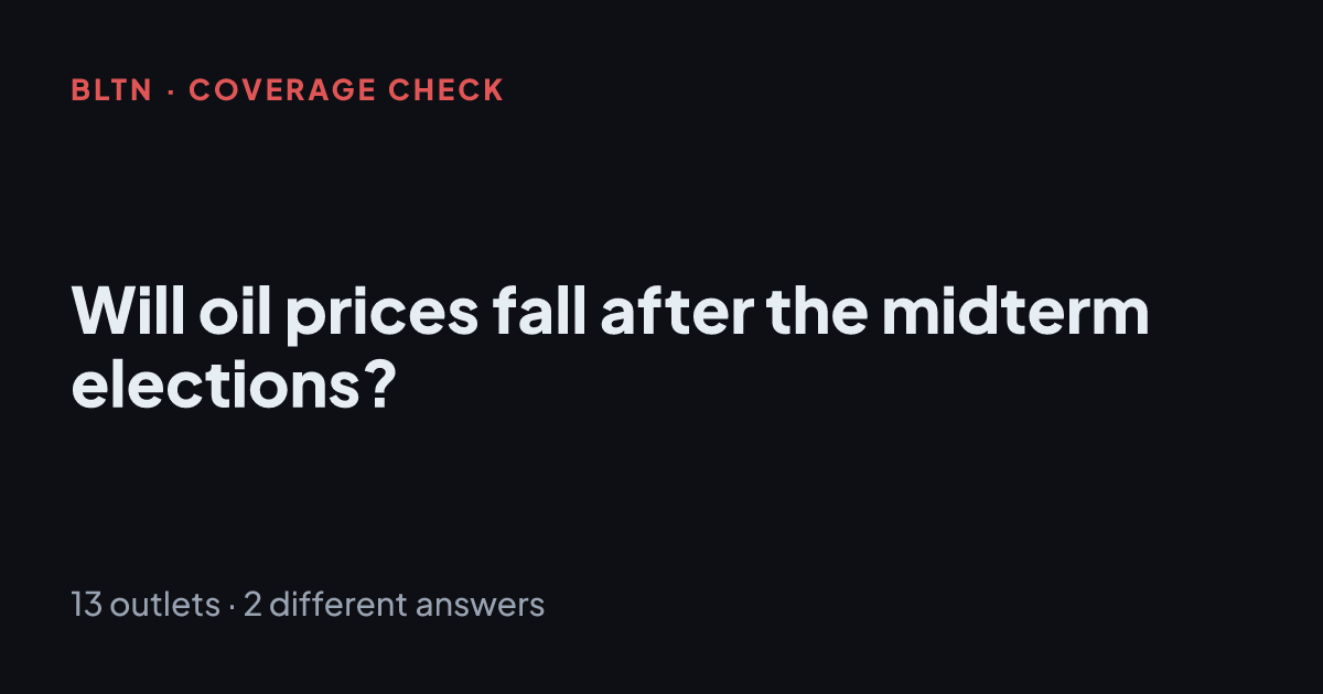 Will oil prices fall after the midterm elections?